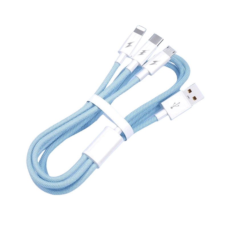 快充充电线三合一数据线充电器线车载三用适用苹果华为小米vivotypec多口15oppo一拖三多功能充电线