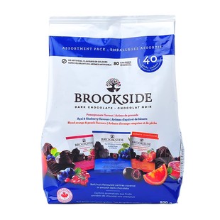 加拿大贝客诗Brookside蓝莓汁夹心黑巧克力豆混装水果味进口零食