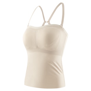 安娜蜜语带胸垫上衣女无痕内搭吊带背心白色内搭女士夏季外穿美背