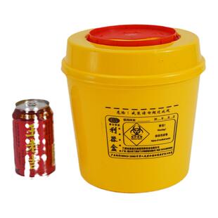 医用锐器盒康宝加厚黄色塑料1L圆形3升医疗废物垃圾桶6大号利器盒