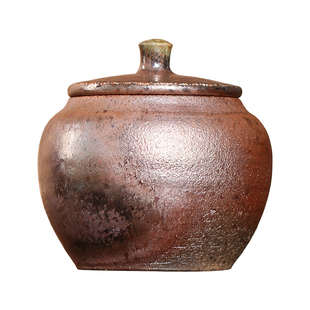 中国台湾省陶艺家张家志柴窑茶仓柴烧小茶叶罐手工存茶罐茶道茶席