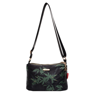 国潮尼龙布小包洋气竹叶宽带女包今年流行三层单肩斜跨轻便出门包