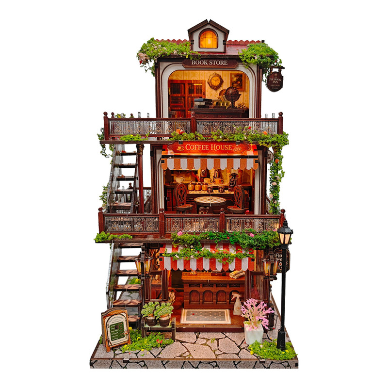 花店+咖啡馆+书房三合一DIY小屋