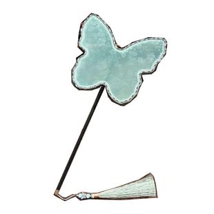 蝴蝶扇子异形团扇仿花罗汉服中国风古典跳舞扇摄影道具长柄宫扇