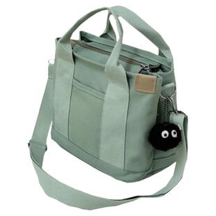 森系帆布包多分格手提袋女 日系ins学生上课通勤小拎包上班斜挎包