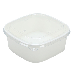 一次性白色正方形打包盒食品级野餐鲜切水果盒包装盒高档外卖餐盒