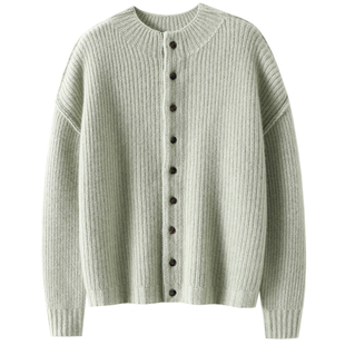 冬日暖炉~加厚半高领100%纯山羊绒开衫女毛衣针织外套秋冬新款