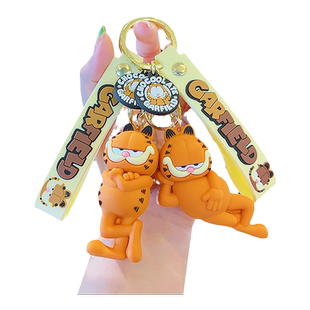 加菲猫卡通钥匙扣挂饰女精致高级感个性书包挂件情侣车钥匙链男生