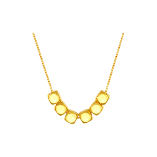 碎金子吊坠24K纯金足金方糖项链黄金首饰生日礼物送女友颈饰