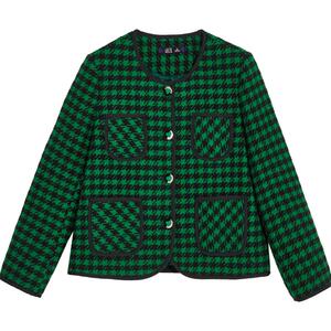 Oece复古格纹套装毛呢外套