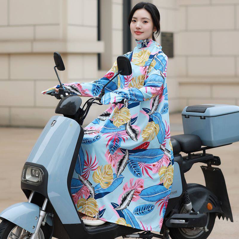 骑车防晒衣护腿防走光半身裙子围裙夏季电动车挡风被遮阳防晒裙
