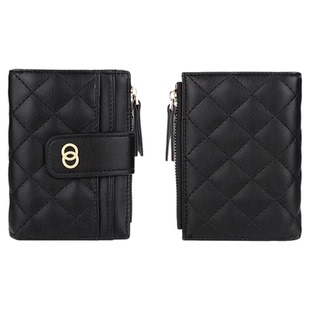 菱格小钱包女款时尚女短款学生日韩小众拉链搭扣卡包零钱夹子简约