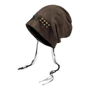 沙丘废土风流苏堆堆帽女显脸小四季包头帽子金属蝴蝶扎染酷飒帽子