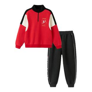 巴拉巴拉男童运动套装小童宝宝棒球服儿童新年拜年服2026新款童装