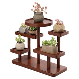 桌面花架阶梯式小型置物架多层展示架办公桌上多肉盆栽植物架子
