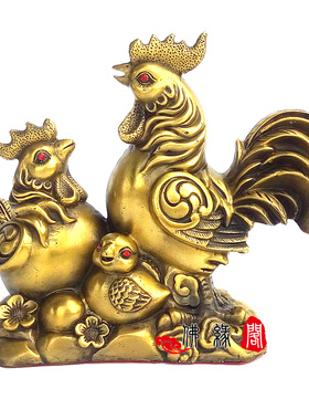 纯铜小鸡招财工艺品家居装饰