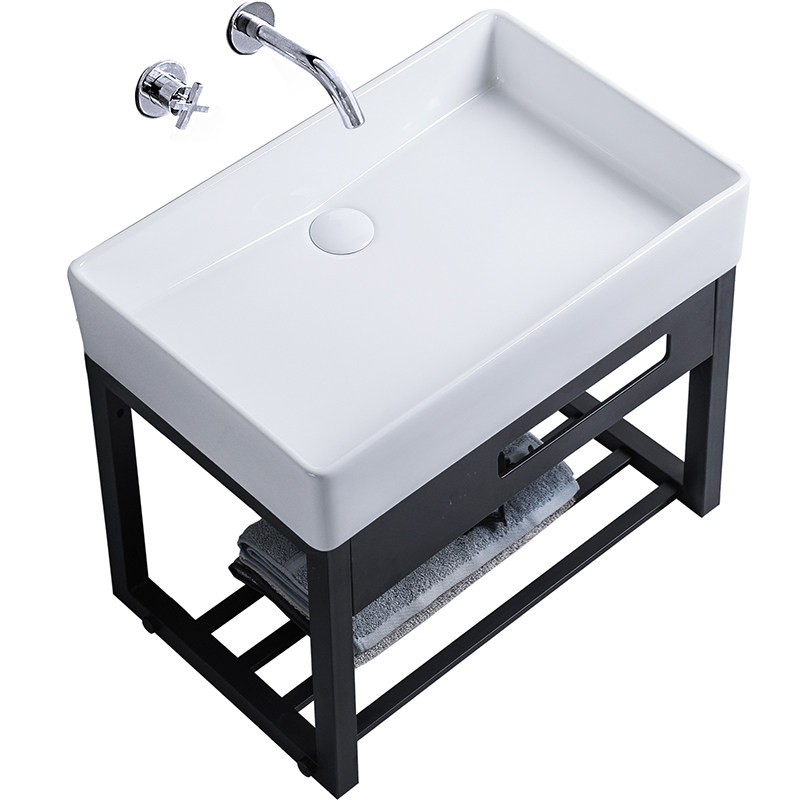 侧后下水无龙头孔陶瓷挂墙洗手盆