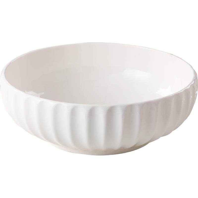 纯白大汤碗家用特大号汤盆创意酸菜鱼碗大盆大码面碗餐具陶瓷大碗