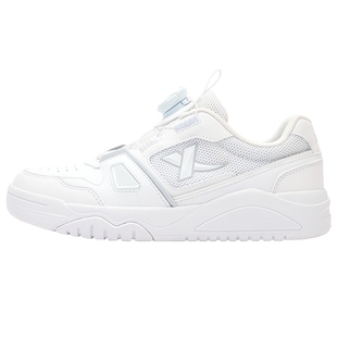 特步童鞋儿童板鞋男旋转纽扣小白鞋2025秋冬季新款女童运动休闲鞋