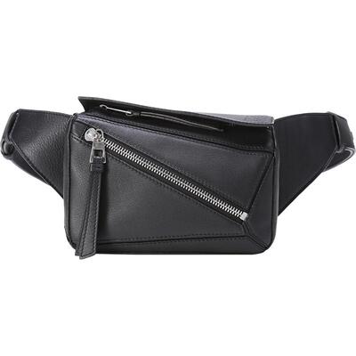 自营LOEWE牛皮革胸包腰包