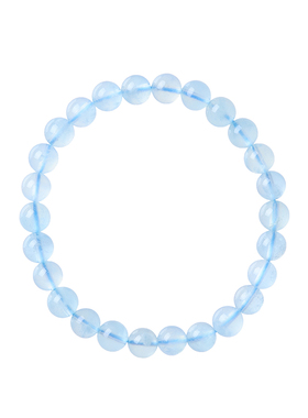 冰种海蓝宝石白水晶巨好看手链女