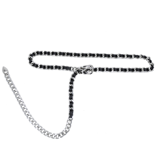 港风田库皮带女潮夏季裤带百搭牛仔裤腰链配饰金属铁链条腰带装饰