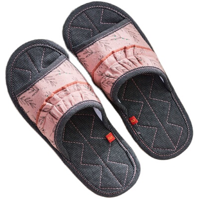 然艺布底拖鞋静音舒适地板