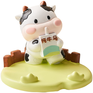 牛马小摆件创意手机桌面支架可爱办公室工位解压情绪稳定神器礼物