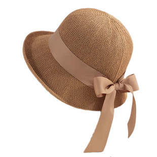 抖音同款草帽女夏凉帽子小头围太阳帽防晒遮阳帽可折叠春秋渔夫帽