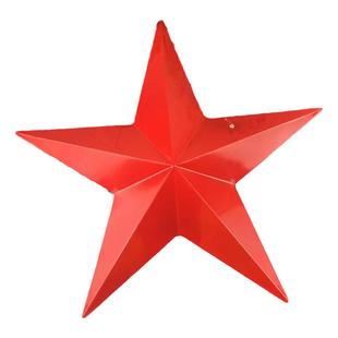 三维立体大型红色五角星不锈钢钛金办公庭院旅游景点铁艺金色壁饰