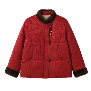 俞兆林棉袄中式国风妈妈新年红色冬装外套棉服女装中老年高端棉衣