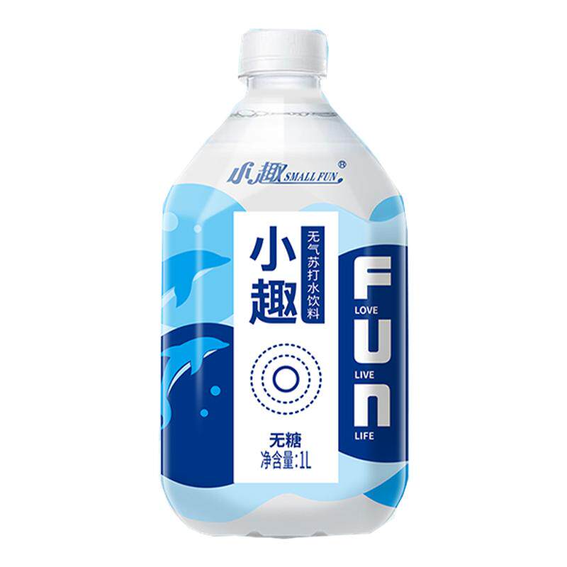小趣1L原味蜜桃味金桔味柠檬味多口味苏打水8大瓶弱碱性果味饮料
