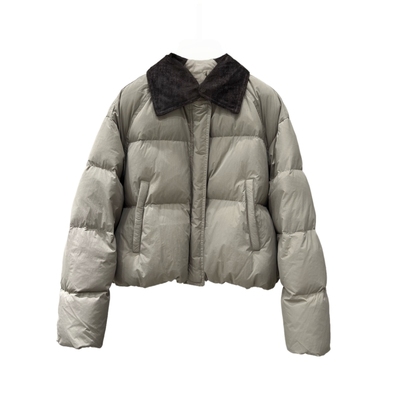 韩系高级感翻领撞色羽绒服女外套