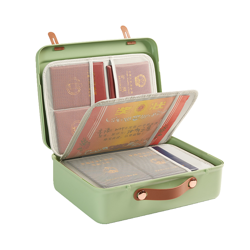 日本证件收纳包盒家用家庭户口本资料文件卡包证书整理箱袋密码锁