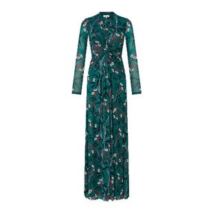 [弹力网纱]DVF2025秋冬新款竹林花影腰部扭结长裙GL3T001