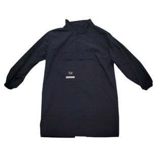 男士厨房围裙防泼水长袖立领罩衣上班新款家用小个子深蓝专用大码