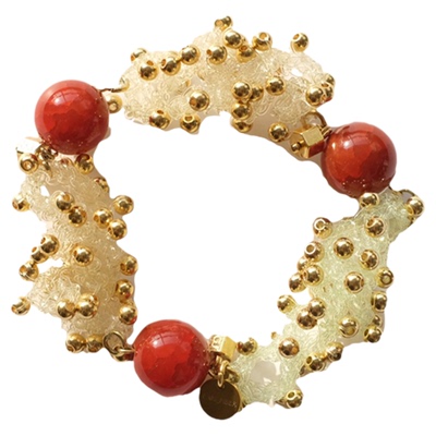 原创元素鱼卵串珠编织手链