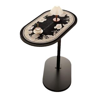 边几桌垫美式椭圆形茶几桌布皮革防水防油免洗轻奢高级感桌面垫子