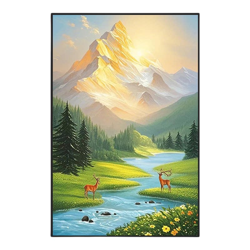 2025新款日照金山风景数字油画