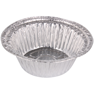 加厚一次性圆形锡纸碗烧烤花甲粉锡纸盒带盖蛋挞焗饭煲仔饭铝箔盘