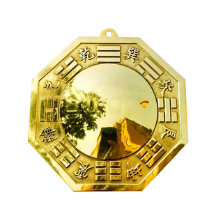 八卦镜凸镜家用大门口窗户阳台纯铜九宫镜子凹镜家居店铺门口摆件