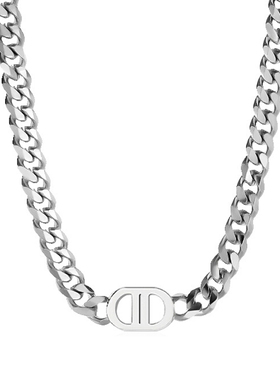 王嘉尔同款古巴项链男款钛钢高级感小众美式女士痞帅潮流百搭配饰