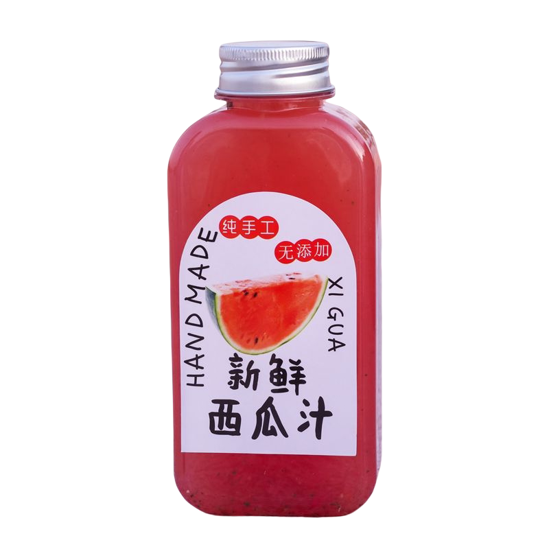 加厚350ML麦吉网红果汁瓶一次性塑料奶茶瓶果蔬汁瓶子带盖~果汁瓶