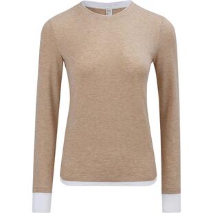 本来BENLAI女士羊毛混纺正肩圆领长袖T恤衫2026春季新款BNM460002