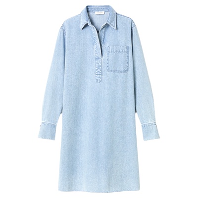 LAFAYETTE148/拉飞逸空气牛仔石洗H型牛仔连衣裙