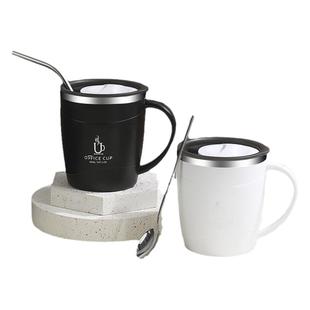 马克杯男生款带盖杯家用保温喝水水杯大容量不锈钢男士办公室杯子