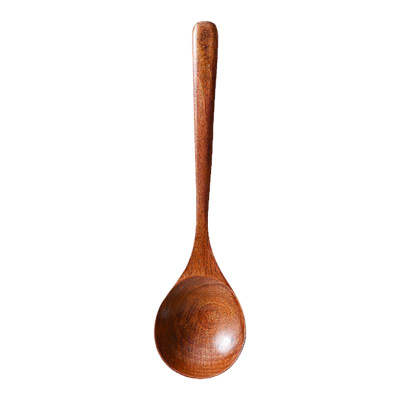 日式木勺子家用吃饭勺长柄喝汤匙