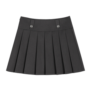 pusumede减龄公式 高腰百褶裙半身裙女学院风休闲百搭气质a字短裙