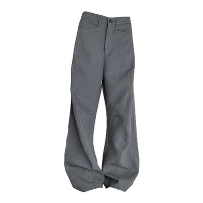 设计感阔腿西装裤男女拖地弯刀裤