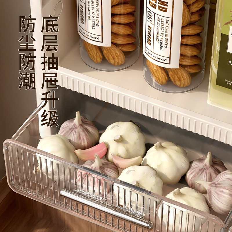 厨房置物架免打孔塑料壁挂奢调料调料轻收纳姜蒜架多层风罐